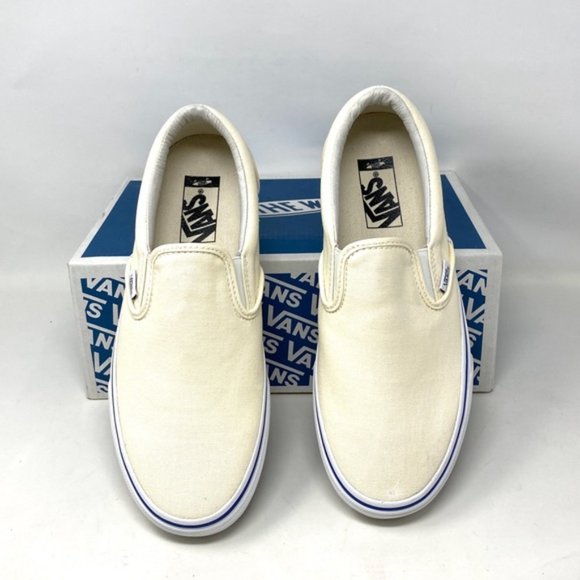 VANS Classic Slip On Canvas Classic White Canvas Women’s Sneakers VN0A3QXY0RD - Picture 6 of 11